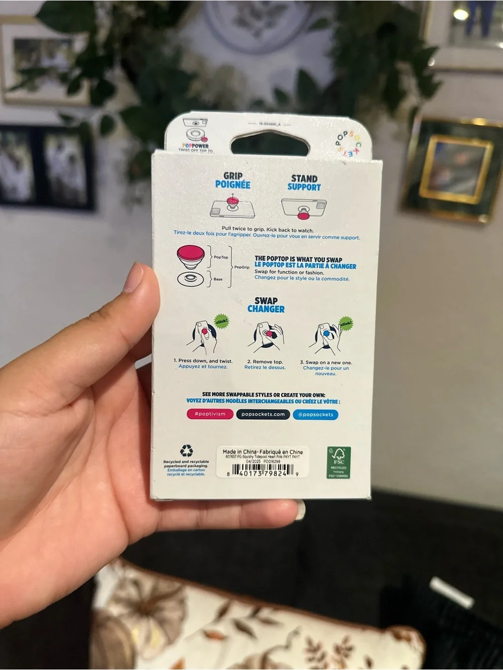 PopSocket PopGrip Premium Heart Phone Grip red color